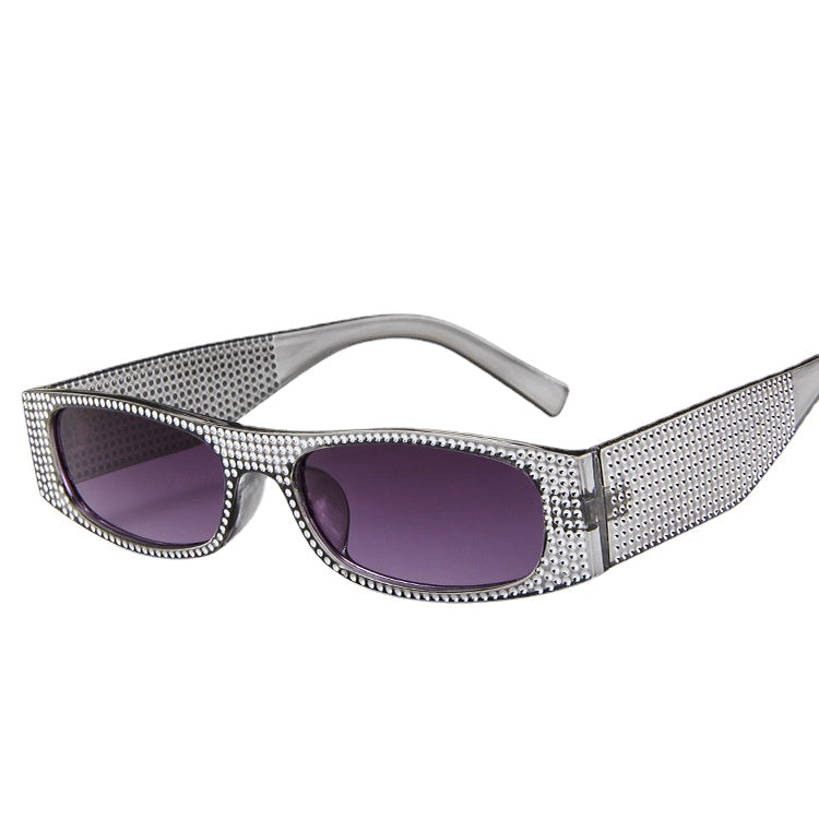 Wholesale PC Small Square Frame Diamond Sunglasses